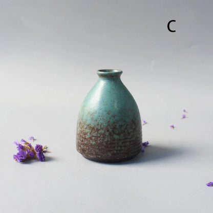 Ceramic Small Flower Bud Vase - Minimalist Japanese-Style Tabletop Home Decor