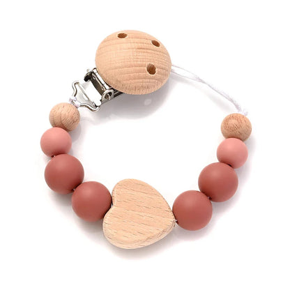 Baby Pacifier Chain Clip Silicone Teether Beads Soother Toy