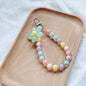 Colorful Macaron Bead Phone Lanyard Wrist Strap - Anti-Lost Short Handheld Mobile Chain for Women