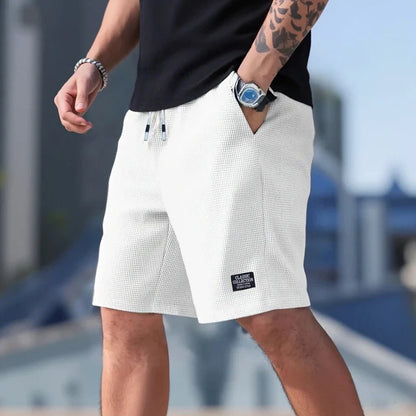 Men's Casual Beach Knit Shorts - Polyester Solid Regular Fit