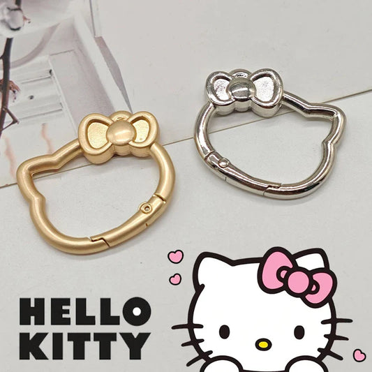 Kawaii Anime Cat Metal Carabiner Keyring Clip Open Spring Clasp Keychain Bag Charm DIY Pendant