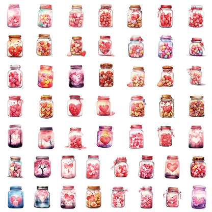 10/30/50pcs Cute Funny Pink Love in a Bottle Cartoon Stickers INS Style Decals Fridge Laptop Notebook Graffiti Sticker Kids Toys