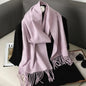 62-Color Winter Cashmere Scarf – Warm Tassel Pashmina Wrap for Women