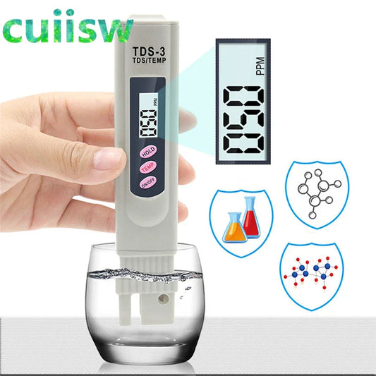2-in-1 PPM TDS Water Meter Tester - Digital Drinking Water Quality Analyzer for Aquarium Hydroponics Pools