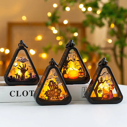 Halloween Atmosphere Decoration Light – Witch, Pumpkin, Castle & Ghost Hand Designs for Bedroom, Garden & Party Decor – 4 Styles