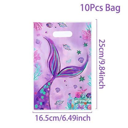 6pcs Little Mermaid Keychains Mermaid Keychains Happy Birthday Party Decoration Kids Under The Sea Party Baby Shower Decoration