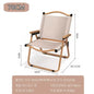 Khaki Folding Camping Chair with Beech Wood Armrests – 600D Oxford Fabric, Steel Frame – Portable Outdoor Chair (1/2/4-Pack)