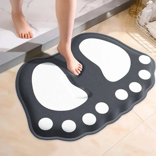 Cartoon Flannel Bath Mat – Absorbent Furry Non-Slip Bathroom & Shower Rug