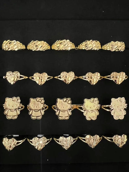 14k Gold Filled Nugget Rings Diamond Cut