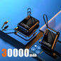 120W 50000mAh Portable Power Bank - Built-in Cables, LED Display & Flashlight, Two-Way Fast Charging for iPhone Samsung