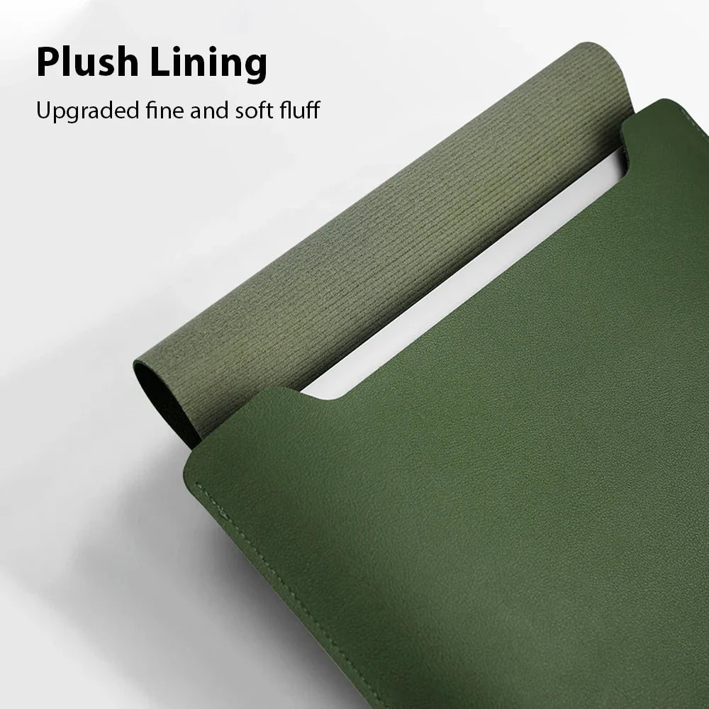 Waterproof PU Laptop Sleeve 11–16 Inch with Convertible Mouse Pad
