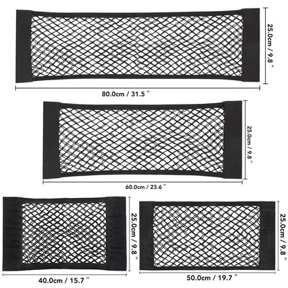 1Pc Car Back Rear Mesh Trunk Seat Elastic String Net  Universal Storage Bag Pocket Cage Auto Organizer Seat Back Bag