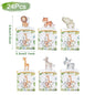 24PCS Jungle Safari Animals Candy Boxes Birthday Party Decoration Kids Gift Packaging Box Wild One Baby Shower Gifts Box Bag