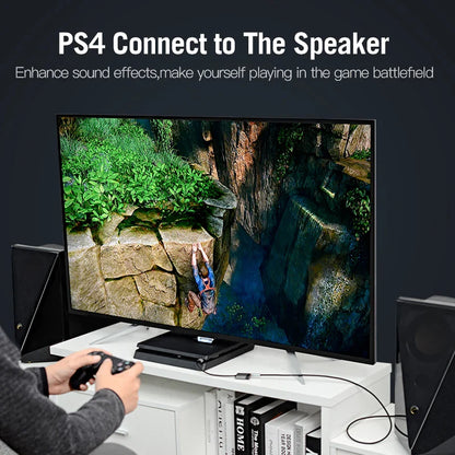 USB External Sound Card 3.5mm Audio Adapter with Microphone — USB-A Headset Adapter for PC, MacBook, Laptop, PS5, Gaming Headset