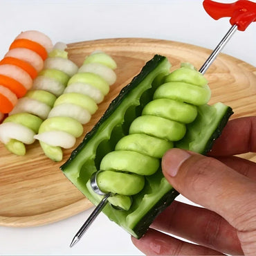 Handheld Vegetable Spiral Knife 1-Pack Stainless Steel Potato Carrot Cucumber Spiralizer Manual Veg Cutter