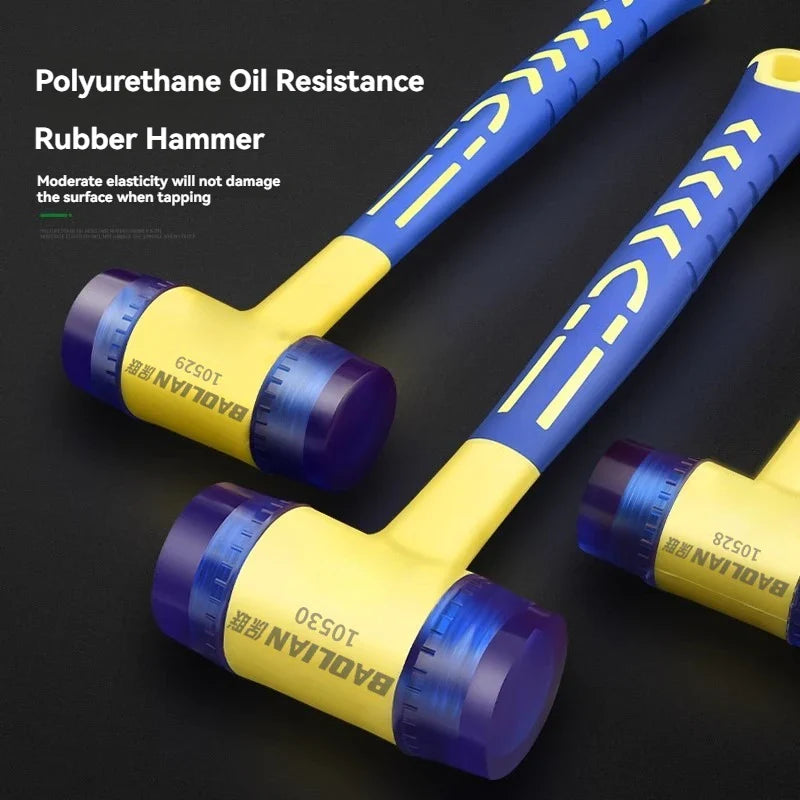 Double-Head Rubber Installation Hammer 25–45mm (1.0–1.8 in) – Replaceable Heads, Insulated Non-Slip Rubber Handle
