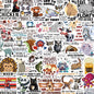 50/100PCS Funny Animal Quotes Waterproof Graffiti Stickers DIY For Decoration Guitar Notebook Luggage Stationery