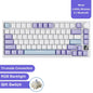 82-Key Hot-Swappable Mechanical Keyboard with Rotary Volume Knob, USB Wired & 2.4GHz Wireless, Monochrome Backlight
