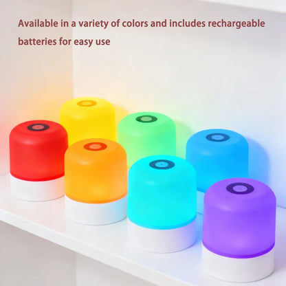 LED Dimmable Night Light Rechargeable and Plug-in Touch RGB Bedside Desk Lamp