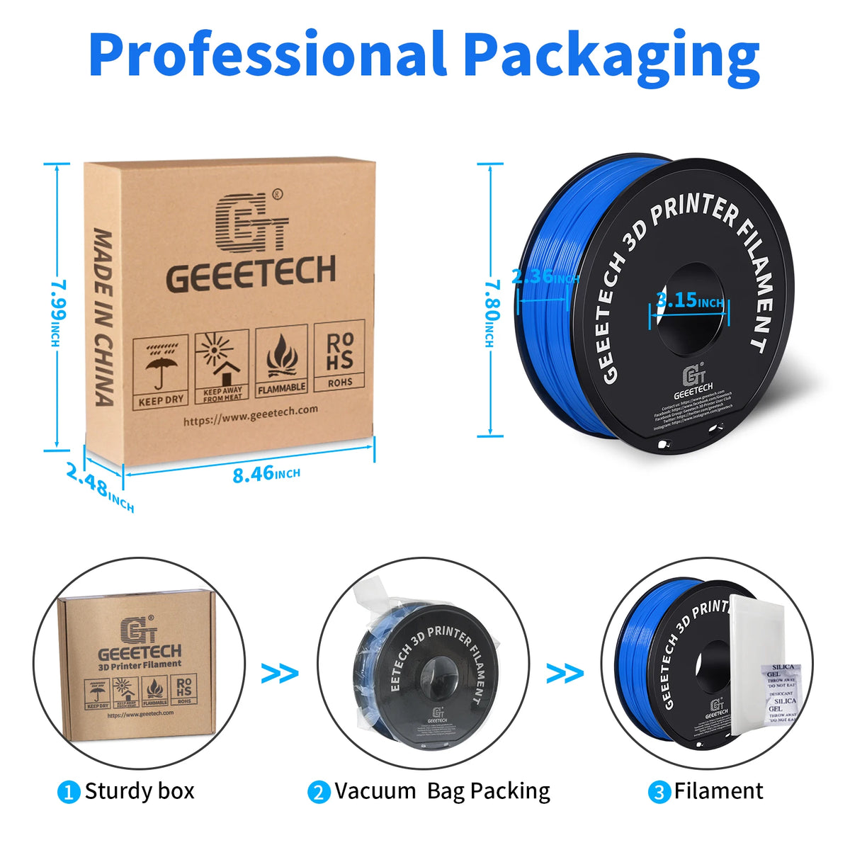 Geeetech ABS+ 3D Printer Filament, 1.75mm, 1kg