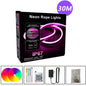 EU Plug 24V RGB Neon LED Rope Light Strip - Bluetooth Music Sync, Waterproof IP67 - 5/10/15/20/30M (16.4/32.8/49.2/65.6/98.4 ft)