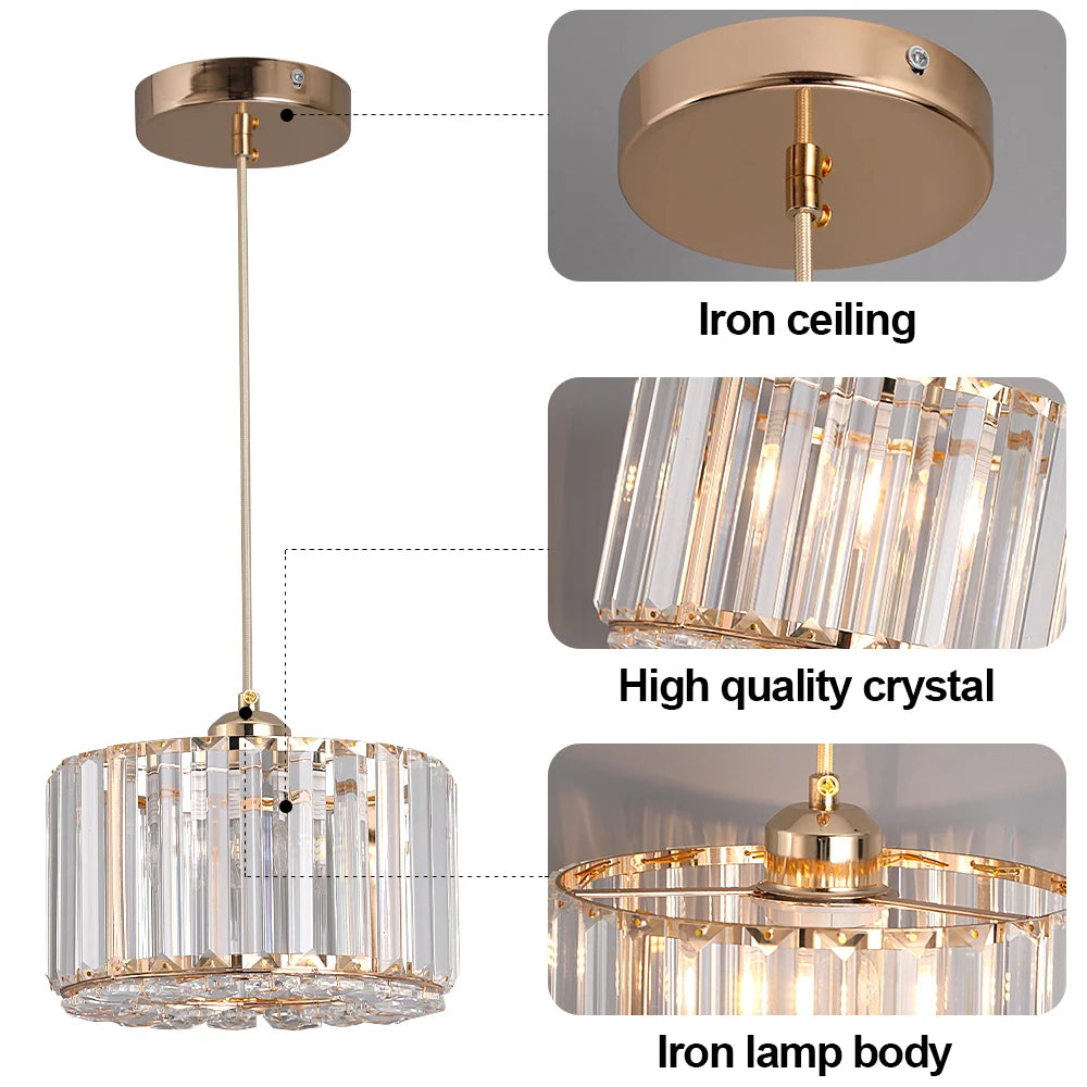 Modern LED Crystal Pendant Light & Ceiling Lamp – Luxury Chandelier for Home Decor