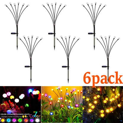 12Pack Solar LED Starburst Firefly Lights – IP66 Waterproof Garden & Lawn Decoration
