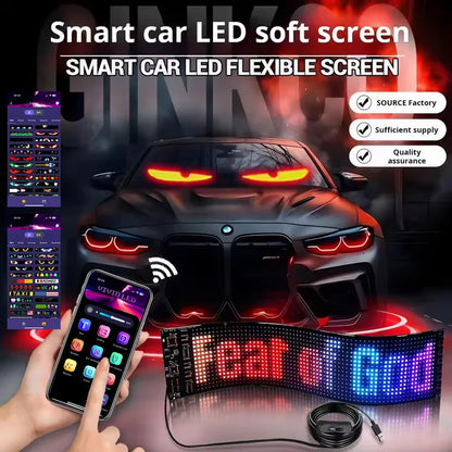 Smart Bluetooth LED Display Screens RGB LED Module Sign Matrix Pixel LED Panel Scrolling Signboard Advertising Light Car Decor