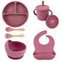 Food Grade Silicone Baby Feeding Dish Set Suction Plate Cup