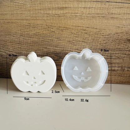 Halloween Silicone DIY Mold – Skeleton, Bat, Jack-O’-Lantern, Ghost & Mask Shapes for Resin, Plaster, Aromatherapy & Clay Crafts – 8 Designs