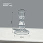 Clear Glass Pillar Candle Holder Table Candlestick for Dining Room Decor