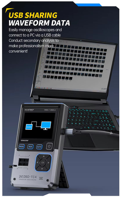 FNIRSI DSO-TC4 3-in-1 Portable Oscilloscope, Signal Generator and Component Tester