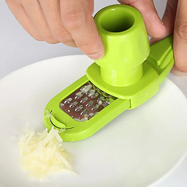 Multifunctional Manual Garlic Press & Ginger Grater — Stainless Steel Garlic Cutter Peeler
