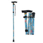 Adjustable Foldable Flower-Top Aluminum Walking Cane – T-Handle Portable Hiking Stick, 32–36 in (82–92 cm)