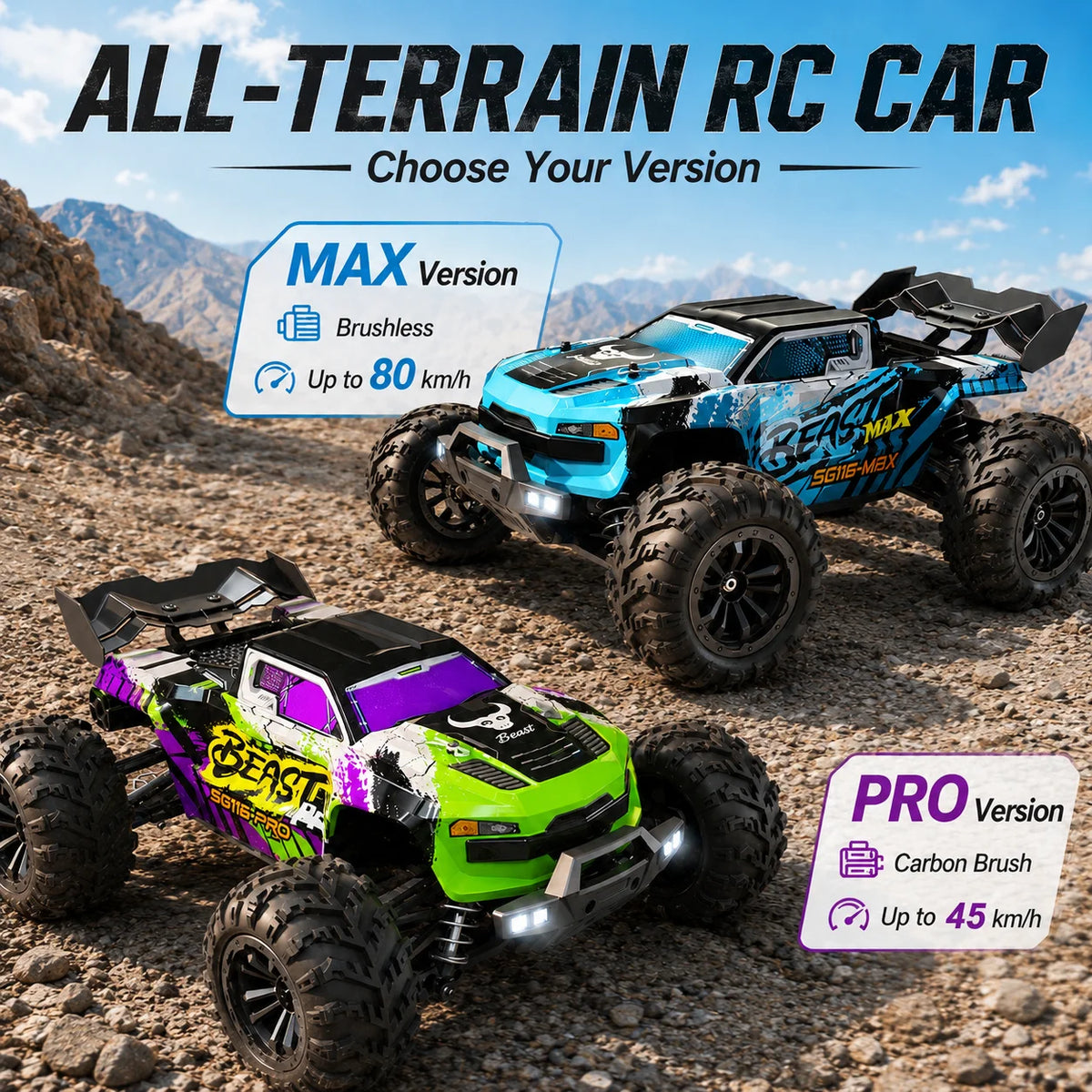 ZNLYRION 1:16 4WD RC Off-Road Truck, Up to 80 km/h