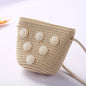 Girls Daisy Straw Mini Messenger Bag, Kids Shoulder Handbag with Coin Purse