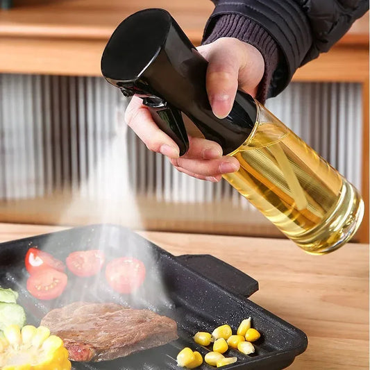 Oil Spray Bottle & Oil Brush — Nebulizing Kitchen Mister, 200/300/500 ml (6.8/10.1/16.9 fl oz) for Cooking, BBQ & Baking