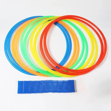 Kids Outdoor Agility Jump Ring Set 10 Hoops 10 Connectors 28/35 cm (11 in / 13.8 in) Physical Training Toy