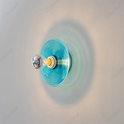New Retro LED Ripple Glass Wall Lamp Living Room Background Wall Porch Corridor Decorative Lighting
