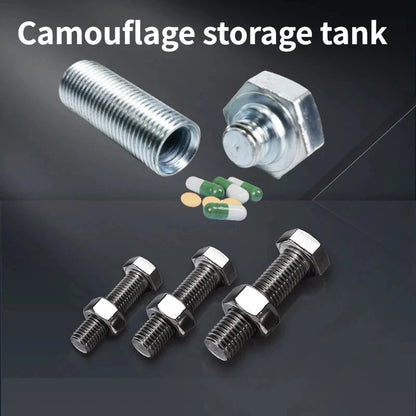Hidden Screw Bolt Stash Safe — Metal Diversion Container for Cash, Pills & Small Valuables