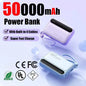 50000mAh Fast Charging Power Bank 120W Portable Charger with Built-In Cables External Battery Pack for Smartphones