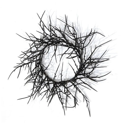 Halloween Crow Thorns Dead Branch Wreath – Realistic Spiked Branch Garland for Haunted House, Door & Horror Decor – 25cm & 45cm