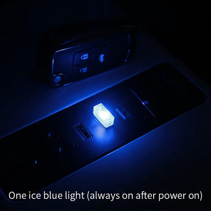 Mini USB LED Car Ambient Light - Colorful Interior Atmosphere Lamp with Emergency Mode