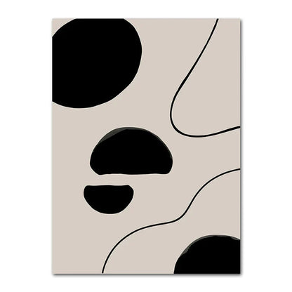 Geometric Leaf Rainbow Boho Canvas Wall Art | Nordic Abstract Poster