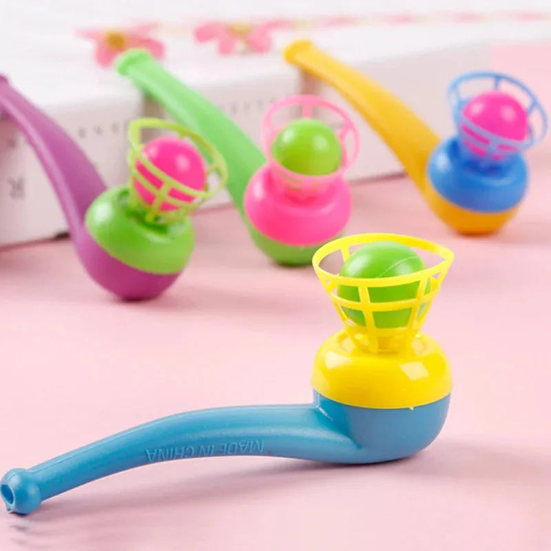 3-Pack Pipe Blowing Balance Balls (4 in / 10 cm) for Kids - Educational Outdoor Toy for Motor Skills & Coordination