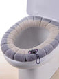 Universal Thick Knit Toilet Seat Cover Cushion - Soft Washable Padded Toilet Seat Warmer with Lid Handle