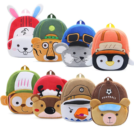Plush Cartoon Animal Kids Backpack – Toddler & Preschool School Bag Ages 2–6