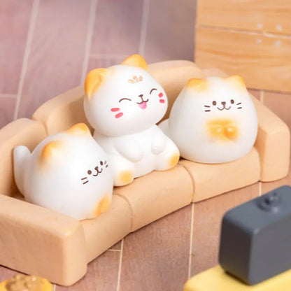 8pcs Mini Cats Ornament Fairy Garden Kitten Statue Gift Kids Children Baby Room Decoration Toys Miniature Figurines Home Decor