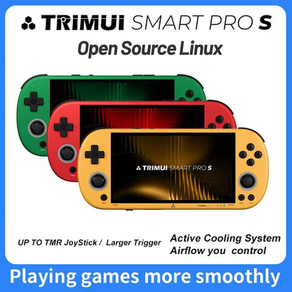 TRIMUI Smart Pro S Handheld Game Console - 4.96" 720p IPS, TMR Hall Joysticks, Active Cooling, 5000mAh, 6 Colors