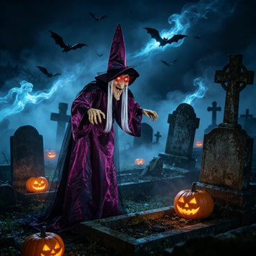 71 in Voice-Controlled Halloween Witch Ghost, Light-Up